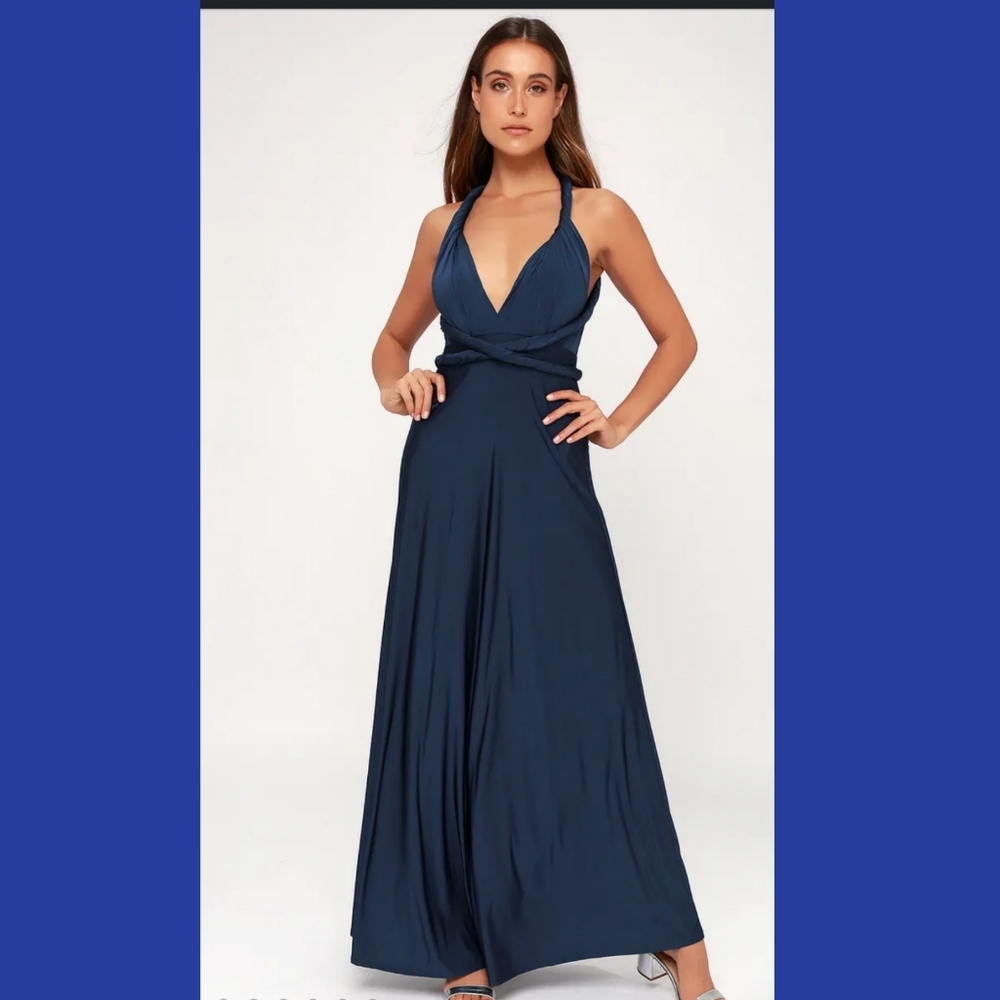 Navy Convertible Maxi Dress
